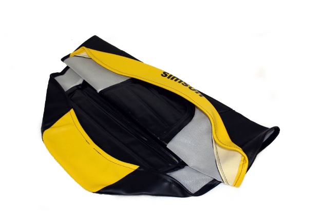 Bild von Sitzbankbezug Simson S53 SR50 SR80  -schwarz-gelb strukturiert