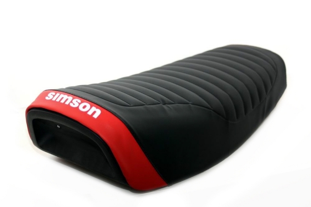 Bild von Sitzbank Simson Roller SR50 SR80  -schwarz-rot strukturiert