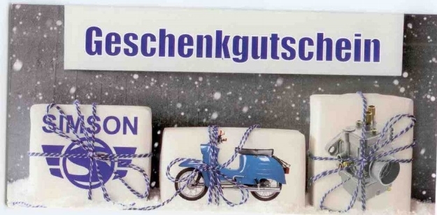Bild von Geschenk-GUTSCHEIN SIMSON-Motiv Weihnachten